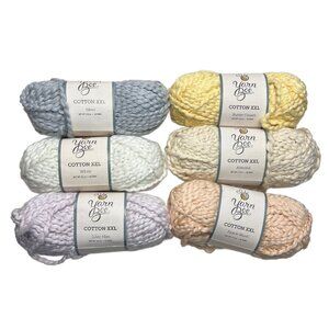 Lot of 6 Yarn Bee Cotton XXL Discontinued Muted Pastel Mix